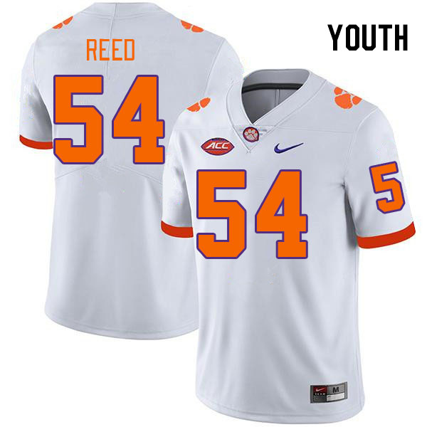 Youth Clemson Tigers Ian Reed #54 College White NCAA Authentic Football Stitched Jersey 23XC30CR